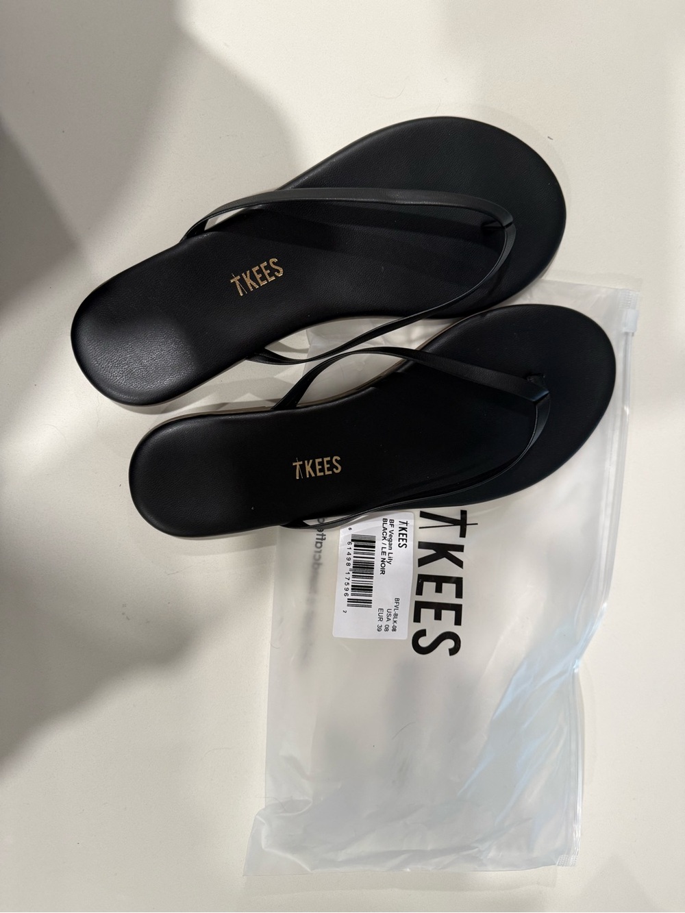 TKEES Women's Black lily Flip Flop Sandals